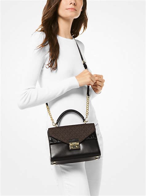 Sloan Leather and Logo Satchel 